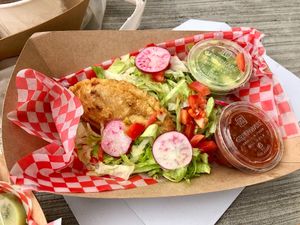 Quesadillas with salsas and salad at El Antojo at Joe's Deli - Maybe closed in Los Barriles