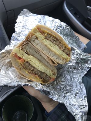 Ultimate breakfast sandwich  at The Happy Vegan in San Francisco