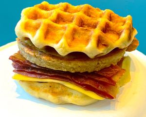 Waffle Sandwich at The Happy Vegan in San Francisco