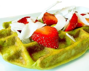 Matcha Waffle at The Happy Vegan in San Francisco