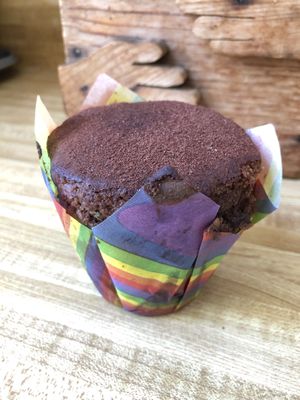 Double chocolate muffin  at The Happy Vegan in San Francisco