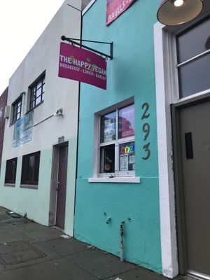Restaurant building at The Happy Vegan in San Francisco