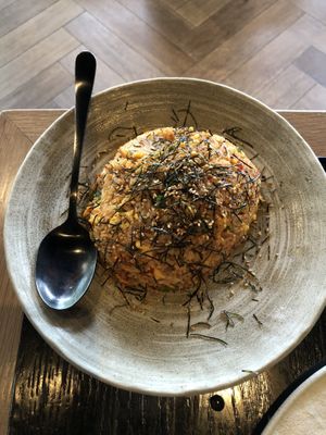 Kimchi egg fried rice   at PLANTA Queen  in Coconut Grove