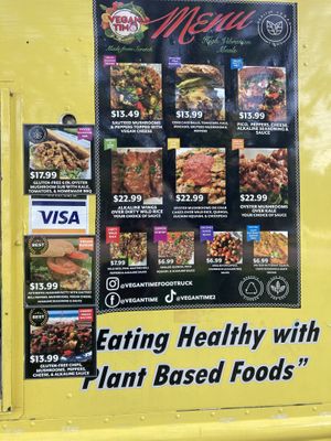 Menu as of 5/13/23  at Vegan Time Cafe in Stone Mountain