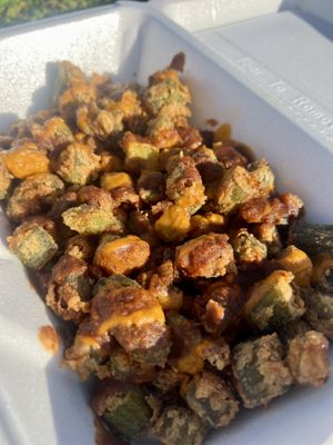 Fried okra special  at Vegan Time Cafe in Stone Mountain