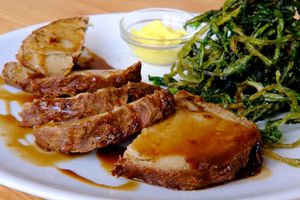 Arrosto di seitan con cicoria fritta at Nativa in Rome