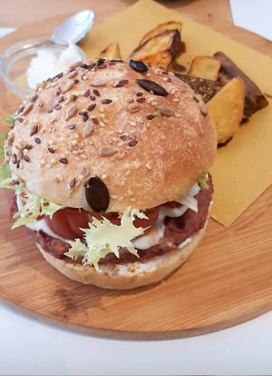Vegan burger  at Nativa in Rome