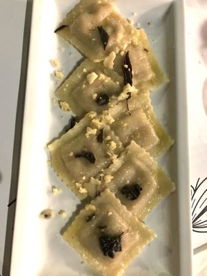 Ravioli with chickpea cream at Nativa in Rome