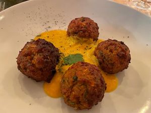 Grandma’s balls with Spanish sauce  at Nativa in Rome