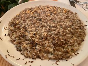 Risotto with porcini mushrooms, truffle and walnuts  at Nativa in Rome