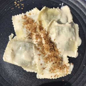 Potatoes and artichoke ravioli    at Nativa in Rome