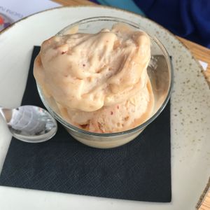 peach sorbet at Nativa in Rome