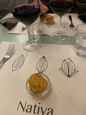 Little pre-appetizer on the house  at Nativa in Rome