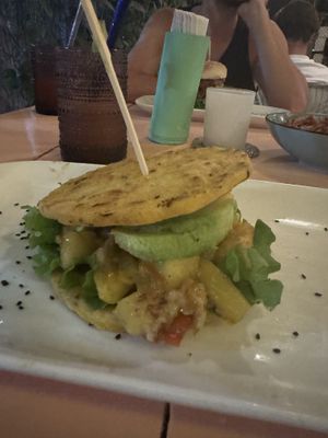 Tex mex- Wouldn’t call it a burger   at Soulsurfer in Puerto Viejo De Talamanca