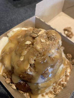 bananas foster cinnamon roll  at Cinnaholic in Tulsa