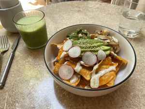 Chilaquiles   at La Cabra Iluminada in San Miguel De Allende