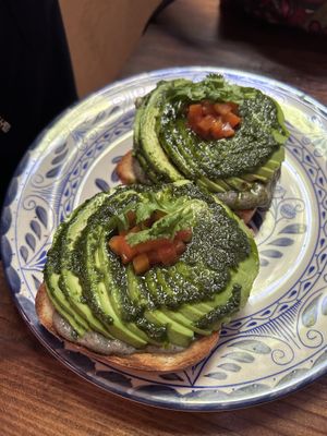 Avocado toast   at La Cabra Iluminada in San Miguel De Allende