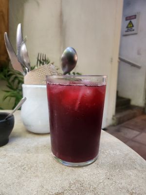 Spicy jamaica te at La Cabra Iluminada in San Miguel De Allende