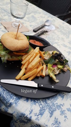 Bulgogi burger. VERY sweet. at Nokum Space - 공간 녹음  in Seoul