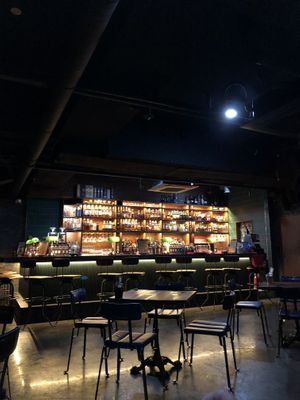 Downstairs bar area at Nokum Space - 공간 녹음  in Seoul