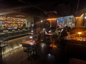 The main room (3rd floor) incl. bar and stage area at Nokum Space - 공간 녹음  in Seoul