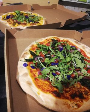 Pumpking & Garlic Queen Pizza at Vegan Pizza Bar in Rotterdam