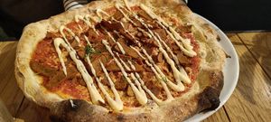 Shoarma pizza at Vegan Pizza Bar in Rotterdam