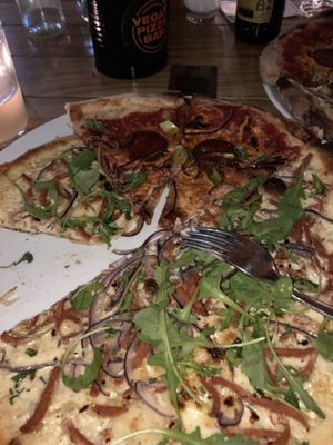 Pizza Carbonara and Pizza Peperoni  at Vegan Pizza Bar in Rotterdam