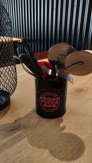 Utensils at Vegan Pizza Bar in Rotterdam
