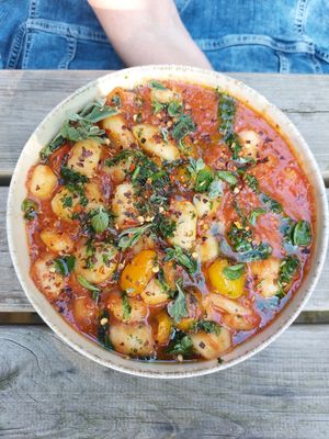 Gnocchi Arrabiata --- May 2nd at Vegan Pizza Bar in Rotterdam
