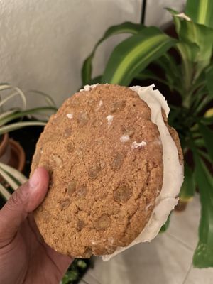Ice cream sandwich from pop vegan bakery  at The Vegan Market in Orlando