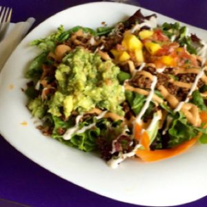 vegan taco salad  at Raw Can Roll Cafe in Wayne