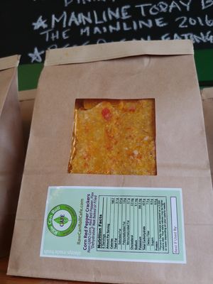 Crackers for sale at Raw Can Roll Cafe in Wayne