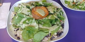 BBQ Bowl: really delicious, great portion size, preffered less rice and a bit more beans and some BBQ sauce rather than seasoning at Raw Can Roll Cafe in Wayne