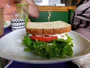 BLT on sprouted bread at Raw Can Roll Cafe in Wayne
