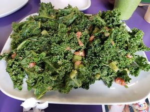LARGE Kale salad at Raw Can Roll Cafe in Wayne