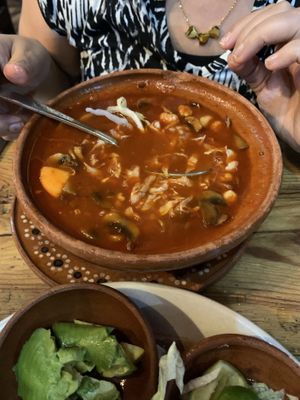 Pozole vegano muy rico y súper recomendado! at El México de Frida in San Luis Potosi
