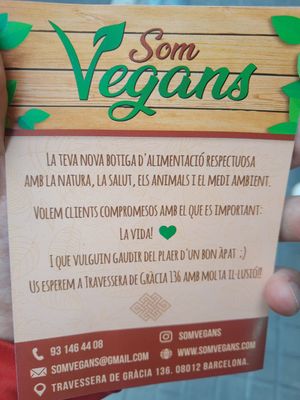 Details at Som Vegans in Barcelona