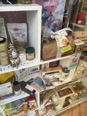 Window  at Som Vegans in Barcelona