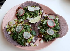 Taco "veggie chorizo" - 3 tacos at High House in Seoul