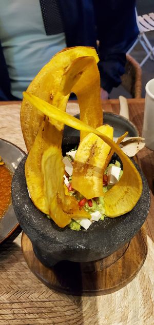 Guacamole with plantains at Ojo de Maíz in Mexico City