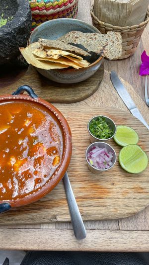 Tlalpeño soup   at Ojo de Maíz in Mexico City