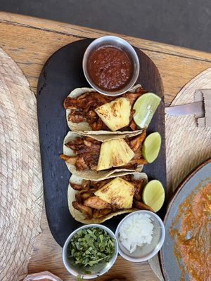 Tacos al pastor (mushroom)  at Ojo de Maíz in Mexico City