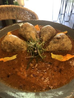 Stuffed squash flowers   at Ojo de Maíz in Mexico City