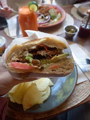 Portobello milanese torta at Ojo de Maíz in Mexico City