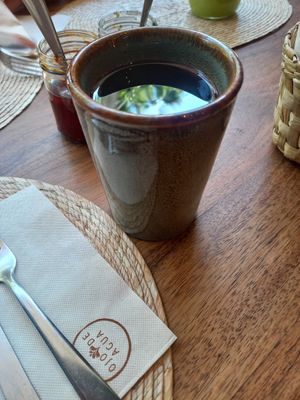 Agua de Jamaica with cardamom at Ojo de Maíz in Mexico City