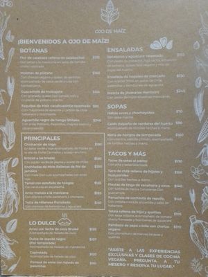 Menu 2/2024 at Ojo de Maíz in Mexico City