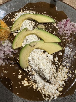 Mole enchiladas   at Ojo de Maíz in Mexico City