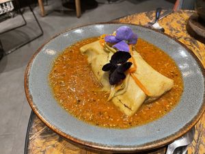 Mushroom tamal  at Ojo de Maíz in Mexico City