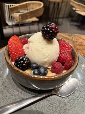 Rice pudding Brulee   at Ojo de Maíz in Mexico City
